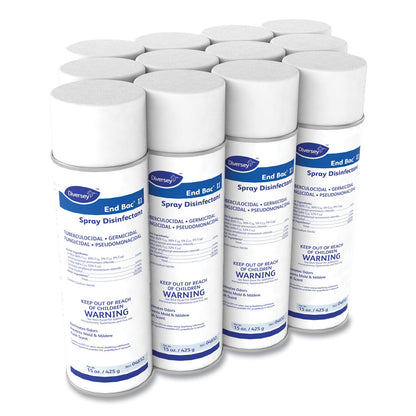 Diversey End Bac II Spray Disinfectant, Fresh Scent, 15 oz Aerosol Spray, 12/Carton
