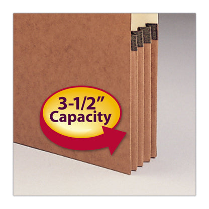 Smead Redrope Drop-Front End Tab File Pockets, 3.5" Expansion, Letter Size, Redrope, 10/Box