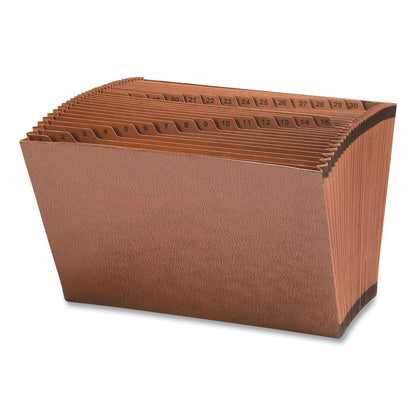 Smead TUFF Expanding Open-Top Stadium File, 31 Sections, 1/31-Cut Tabs, Legal Size, Redrope