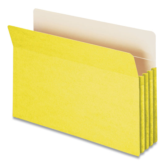 Smead Colored File Pockets, 3.5" Expansion, Legal Size, Yellow