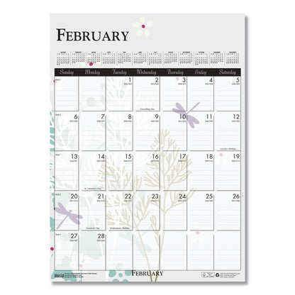 House of Doolittle Recycled Wild Flower Wall Calendar, Wild Flowers Artwork, 12 x 16.5, White/Multicolor Sheets, 12-Month (Jan to Dec): 2023
