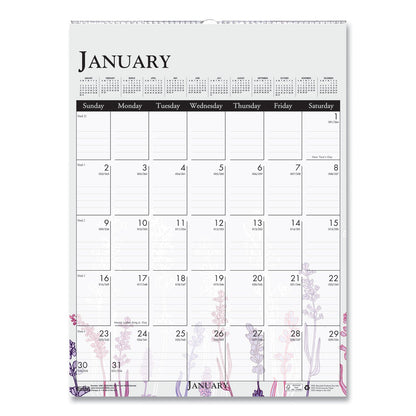 House of Doolittle Recycled Wild Flower Wall Calendar, Wild Flowers Artwork, 12 x 16.5, White/Multicolor Sheets, 12-Month (Jan to Dec): 2023