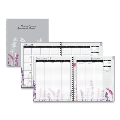 House of Doolittle Recycled Wild Flower Weekly/Monthly Planner, Wild Flowers Artwork, 9 x 7, Gray/White/Purple Cover, 12-Month (Jan-Dec): 2023