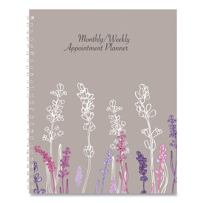 House of Doolittle Recycled Wild Flower Weekly/Monthly Planner, Wild Flowers Artwork, 9 x 7, Gray/White/Purple Cover, 12-Month (Jan-Dec): 2023