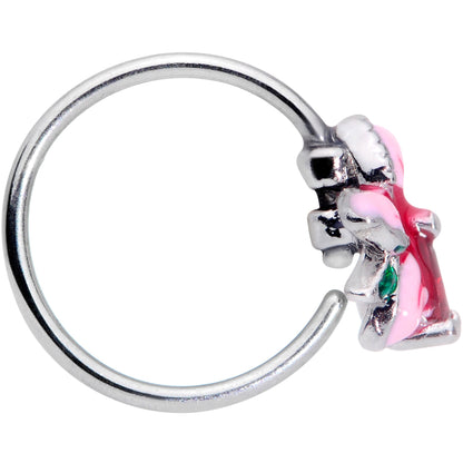 20G 5/16 Red Gem Exotic Flower Nose Hoop