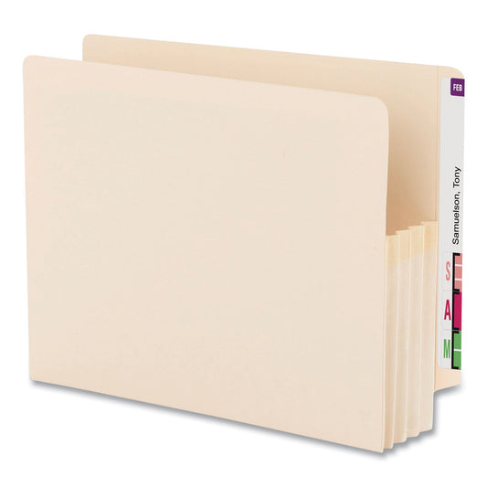 Smead Manila End Tab File Pockets, 3.5" Expansion, Letter Size, Manila, 25/Box