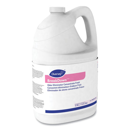 Diversey Breakdown Odor Eliminator, Fresh Scent, Liquid, 1 gal Bottle