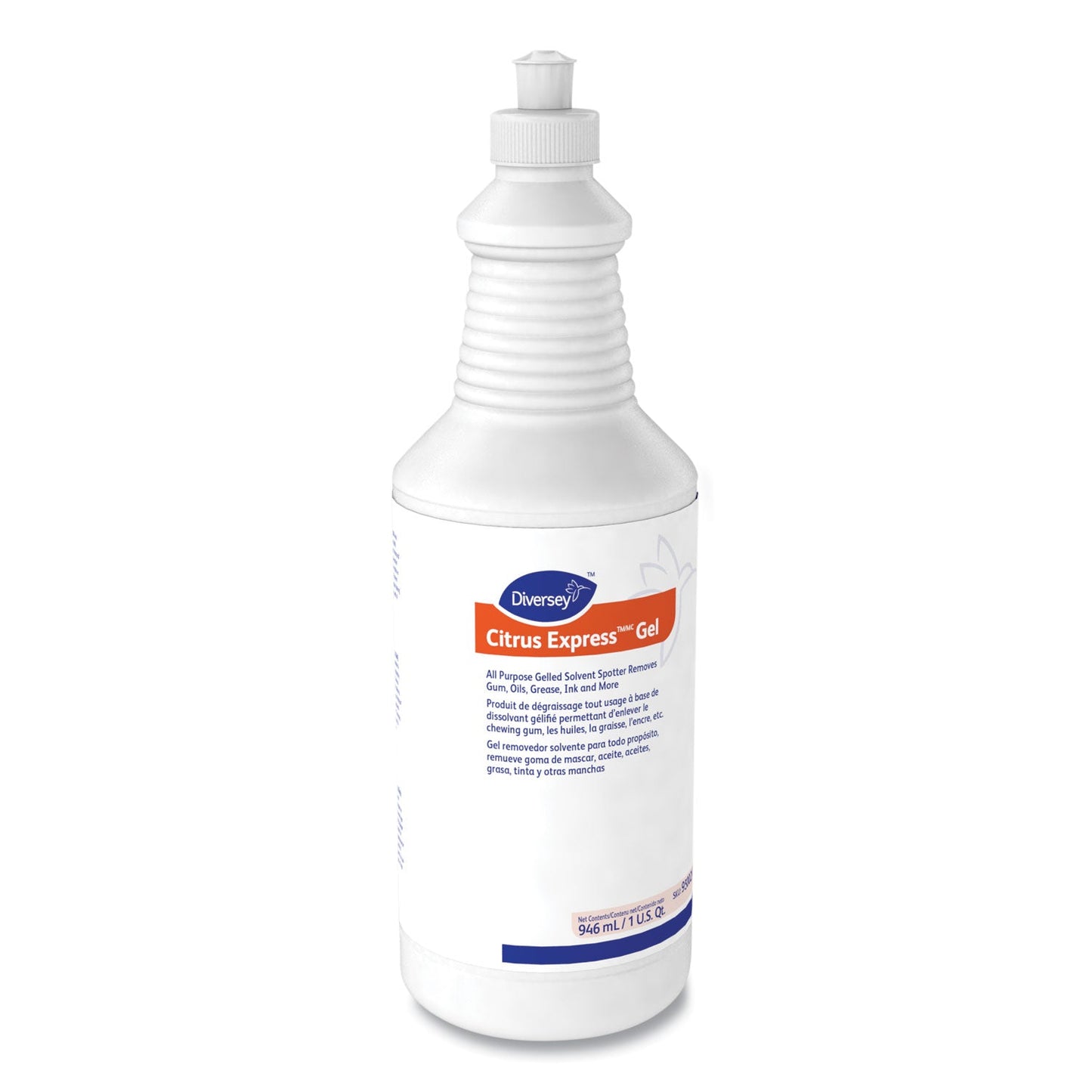 Diversey Citrus Express Gel Spotter, Citrus Scent, 32 oz Squeeze Bottle, 6/Carton