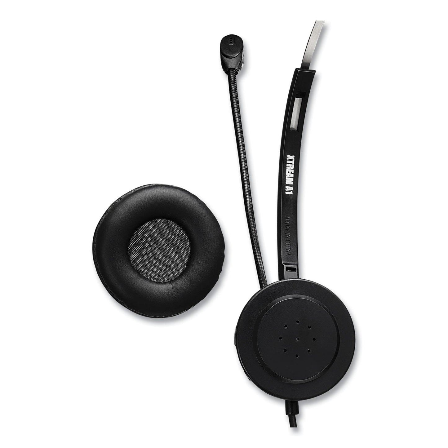Adesso Xtream P1 USB Wired Multimedia Headset with Microphone, Monaural Over the Head, Black