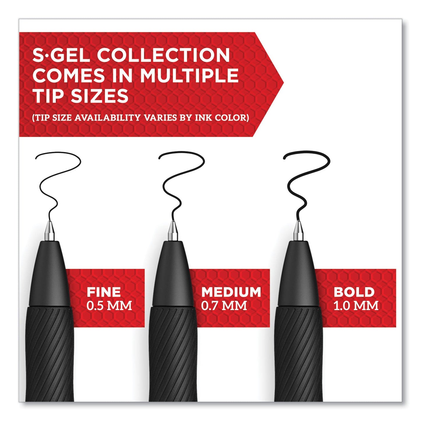 Sharpie S-Gel High-Performance Gel Pen, Retractable, Medium 0.7mm, Black Ink, Black Barrel, 36/Pack