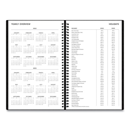 Blue Sky Aligned Daily Appointment Planner, 8 x 5, Black Cover, 12-Month (Jan to Dec): 2023