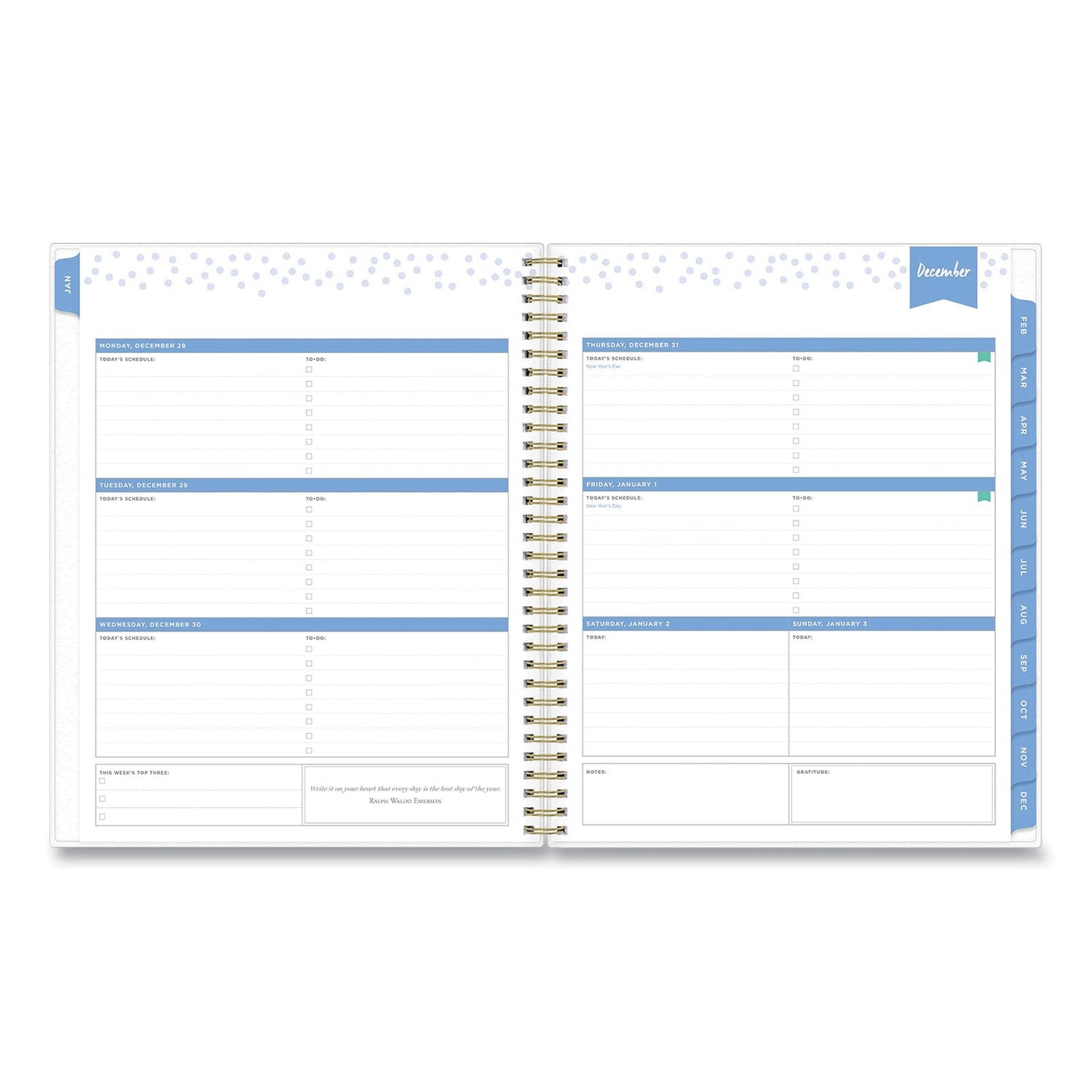 Blue Sky Day Designer Tile Weekly/Monthly Planner, Tile Artwork, 11 x 8.5, Blue/White Cover, 12-Month (Jan to Dec): 2023
