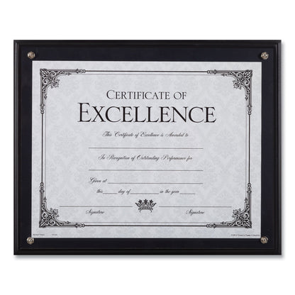 DAX Award Plaque, Wood/Acrylic Frame, Up to 8.5 x 11, Black