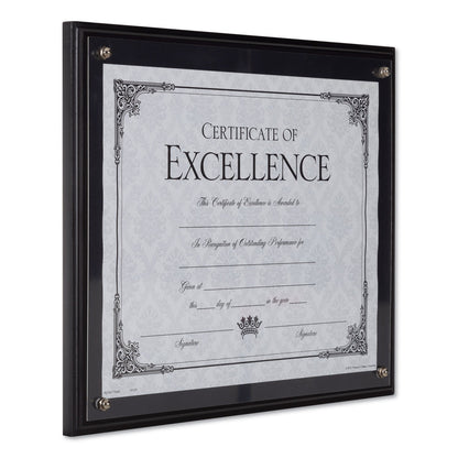 DAX Award Plaque, Wood/Acrylic Frame, Up to 8.5 x 11, Black