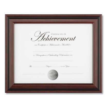 DAX Desk/Wall Photo Frame, Plastic, 8.5 x 11, Rosewood/Black