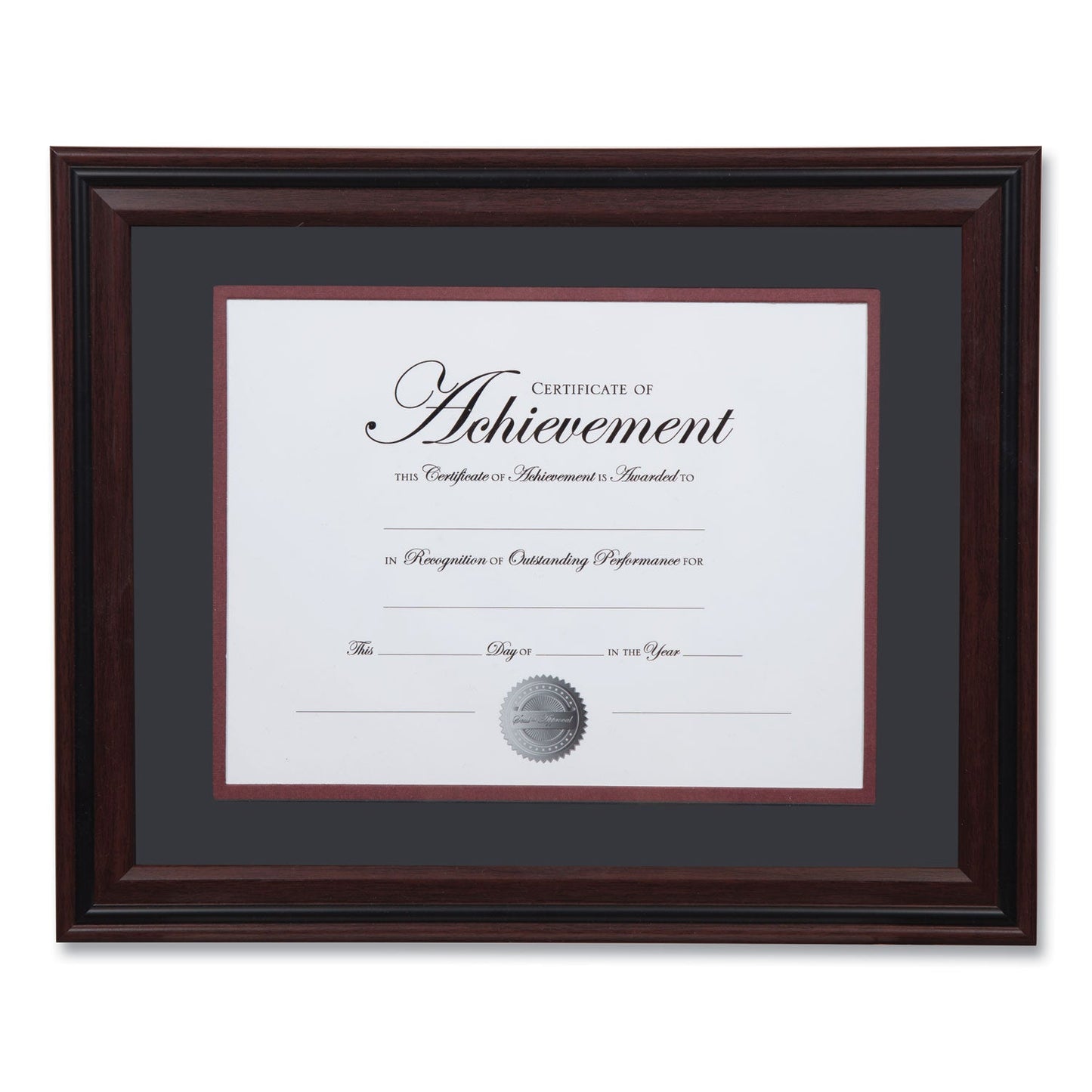 DAX Desk/Wall Photo Frame, Plastic, 11 x 14, 8.5 x 11, Rosewood/Black