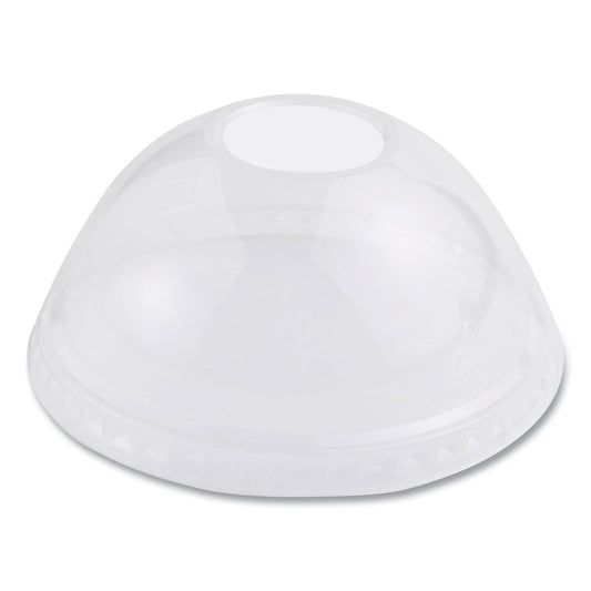World Centric PLA Clear Cold Cup Lids, Dome Lid, Fits 9 oz to 24 oz Cups, 1,000/Carton