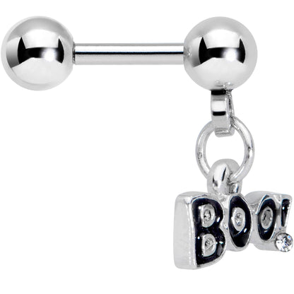 16G 1/4 Clear Gem Boo Halloween Dangle Cartilage Tragus Earring
