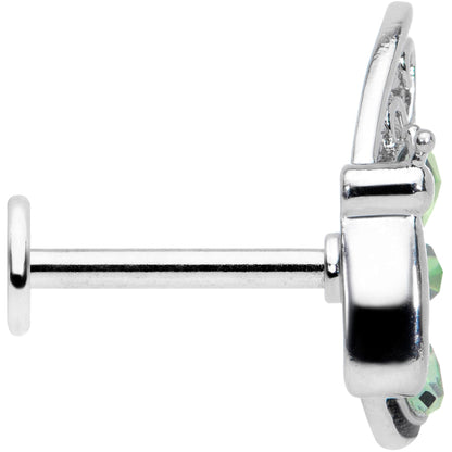 16G 5/16 Green Gem Lacy Butterfly Labret Monroe Tragus