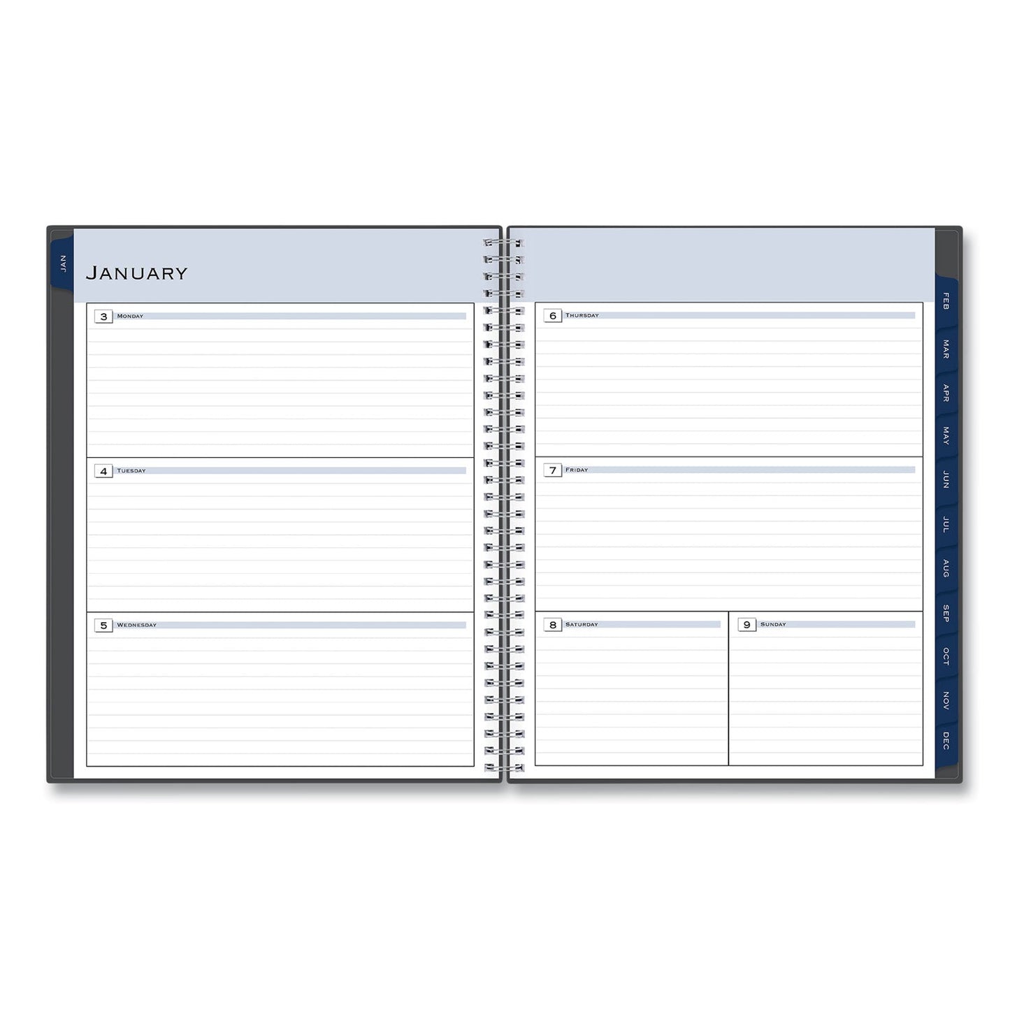 Blue Sky Passages Weekly/Monthly Planner, 11 x 8.5, Charcoal Cover, 12-Month (Jan to Dec): 2023