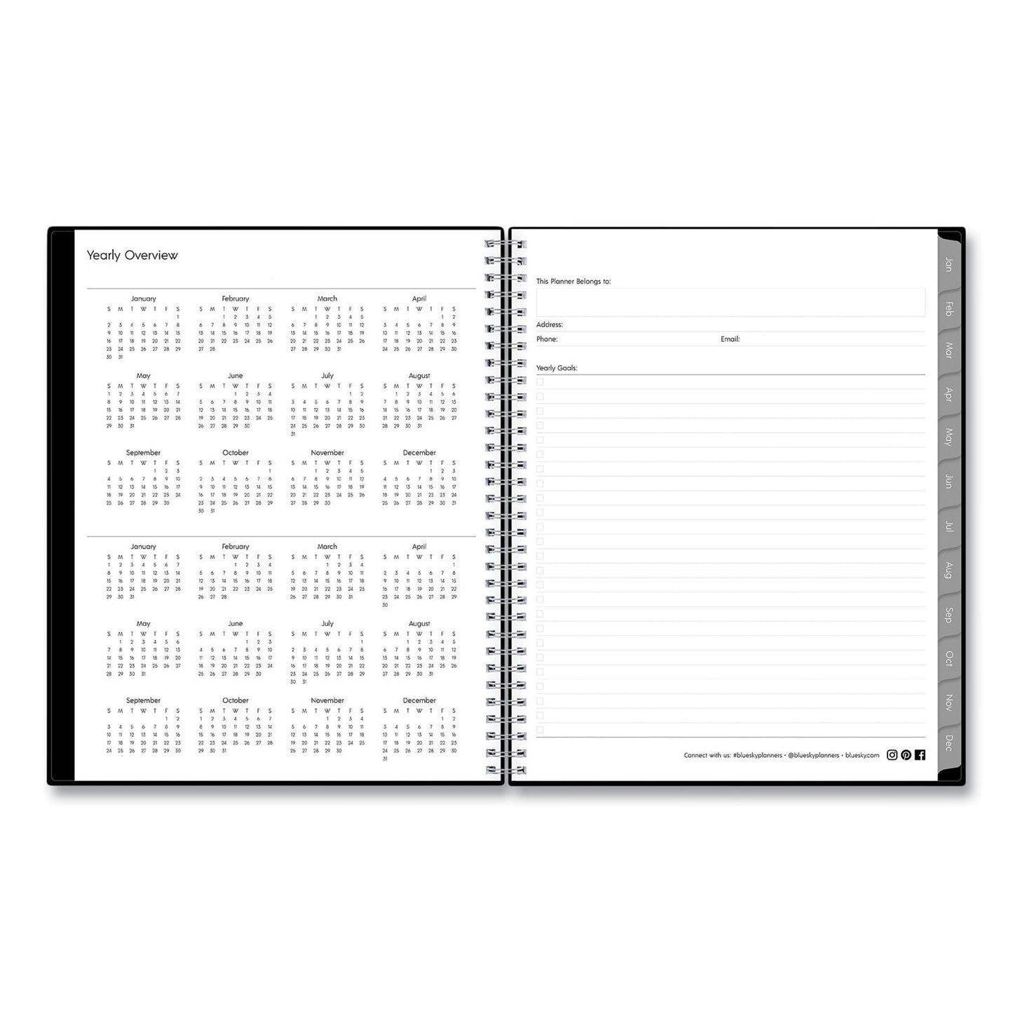 Blue Sky Enterprise Weekly Appointment Planner, Enterprise Formatting, 11 x 8.5, Black Cover, 12-Month (Jan to Dec): 2023