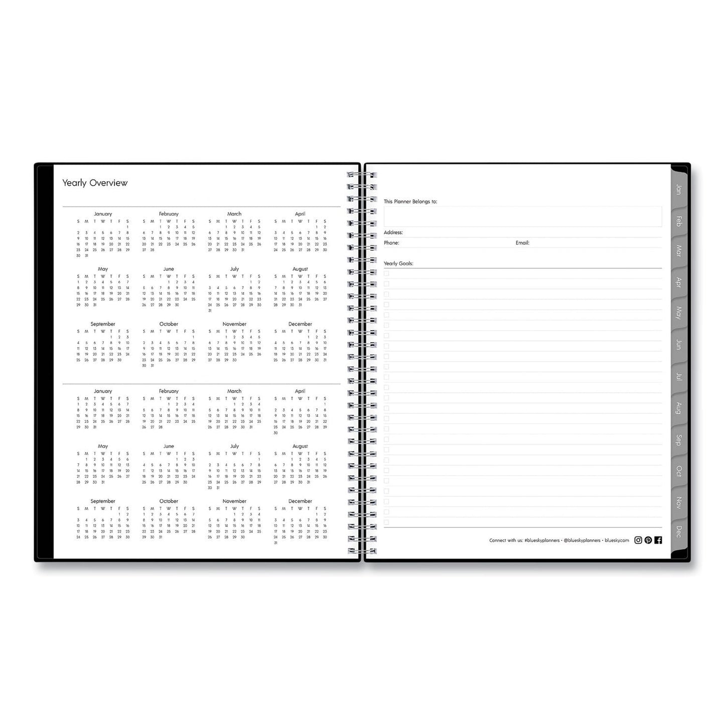 Blue Sky Enterprise Weekly/Monthly Planner, Enterprise Formatting, 11 x 8.5, Black Cover, 12-Month (Jan to Dec): 2023