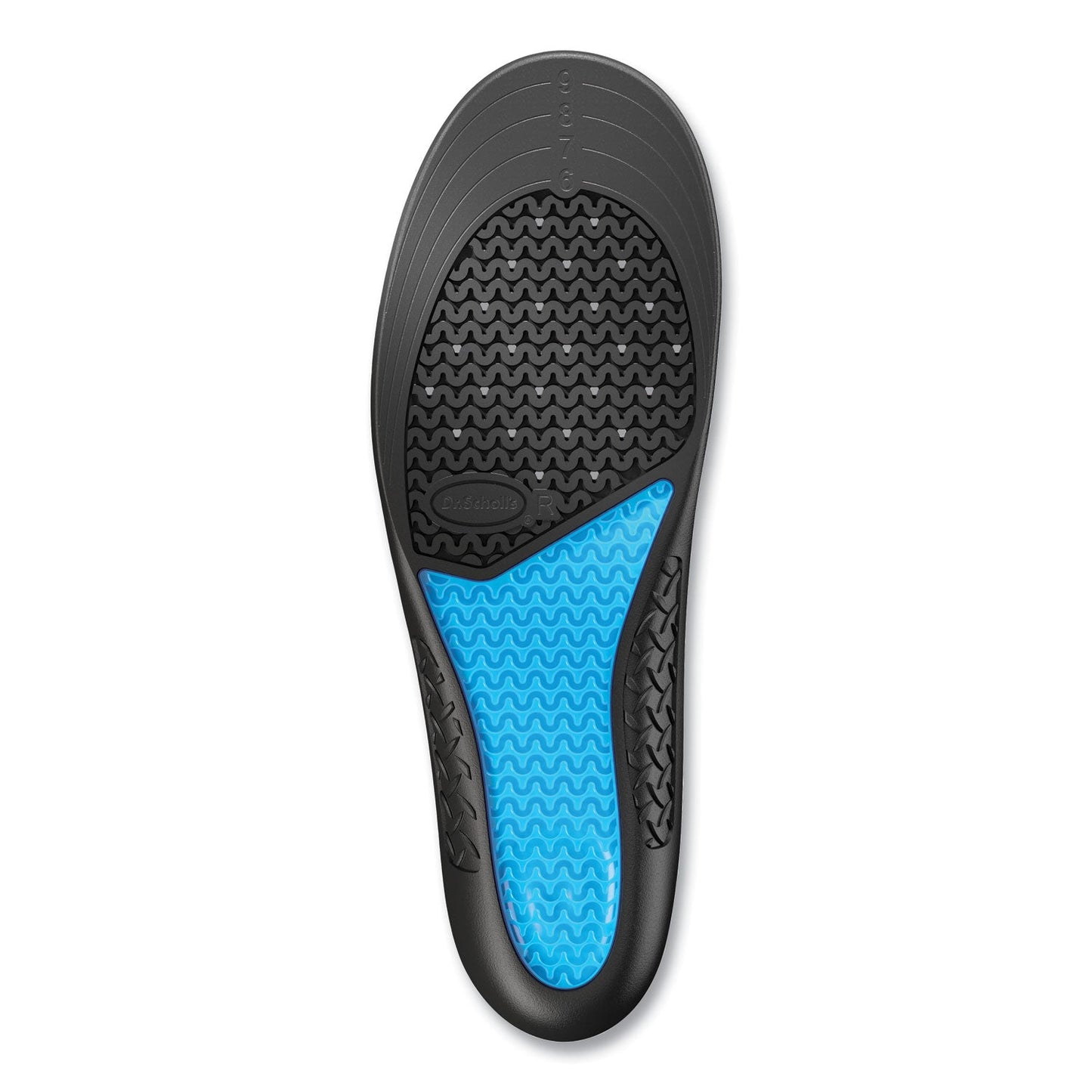 Dr. Scholl's Comfort and Energy Work Massaging Gel Insoles, Women Sizes 6 to 11, Black/Blue, Pair