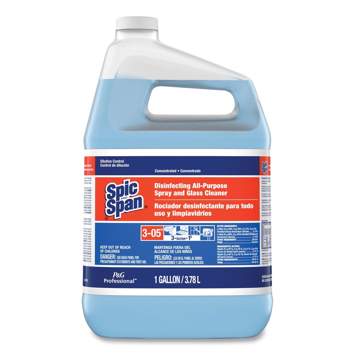 Spic and Span Disinfecting All-Purpose Spray and Glass Cleaner, Fresh Scent, 1 gal Bottle, 3/Carton