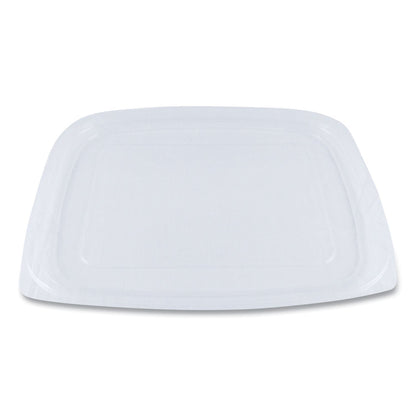 World Centric PLA Rectangular Deli Container Lids, 6.5 x 7.5 x 0.3, Clear, Plastic, 600/Carton