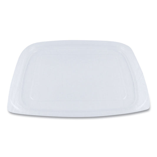 World Centric PLA Rectangular Deli Container Lids, 6.5 x 7.5 x 0.3, Clear, Plastic, 600/Carton