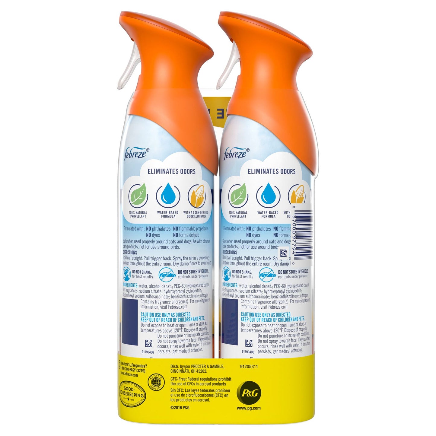 Febreze AIR, Hawaiian Aloha, 8.8 oz Aerosol Spray, 2/Pack