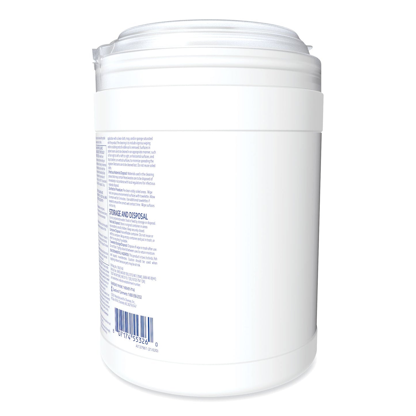 Diversey Oxivir TB Disinfectant Wipes, 6 x 6.9, Characteristic Scent, White, 160/Canister, 4 Canisters/Carton