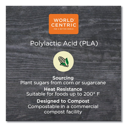 World Centric PLA Lids for TRSC60 Fiber Containers, 7.8 x 10.2 x 0.5, Clear, Plastic, 400/Carton