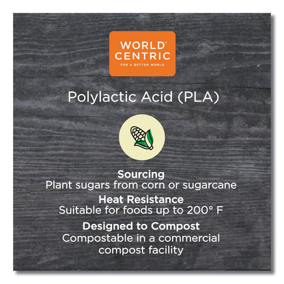 World Centric PLA Rectangular Deli Containers, 32 oz, 6.1 x 7.6 x 2.8, Clear, Plastic, 600/Carton