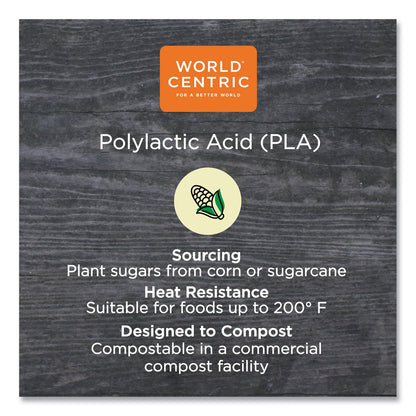 World Centric PLA Rectangular Deli Container Lids, 6.5 x 7.5 x 0.3, Clear, Plastic, 600/Carton