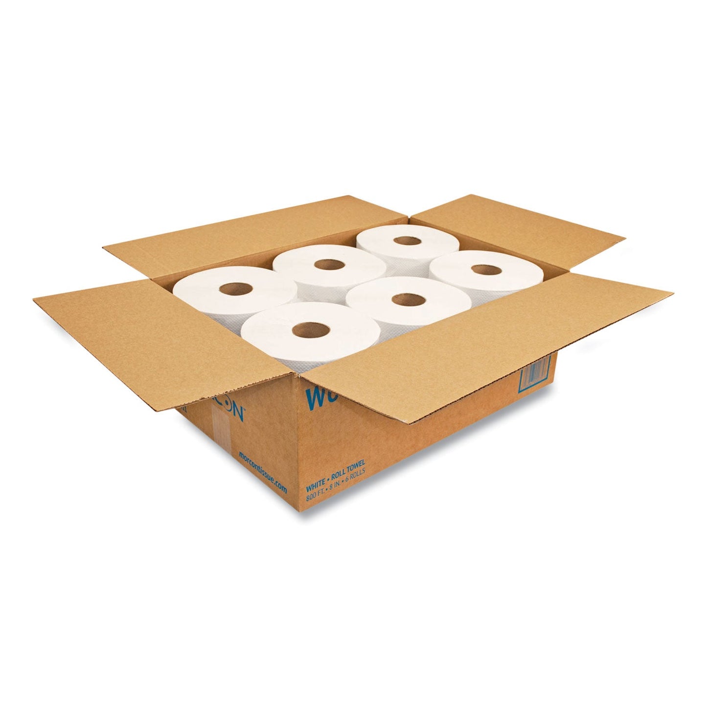 Morcon Tissue Morsoft Universal Roll Towels, 8" x 800 ft, White, 6 Rolls/Carton