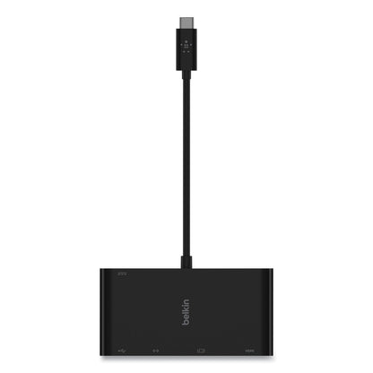 Belkin USB-C Multimedia + Charge Adapter, 4K HDMI/USB-A/USB-C/VGA, 4.9 ft, Black