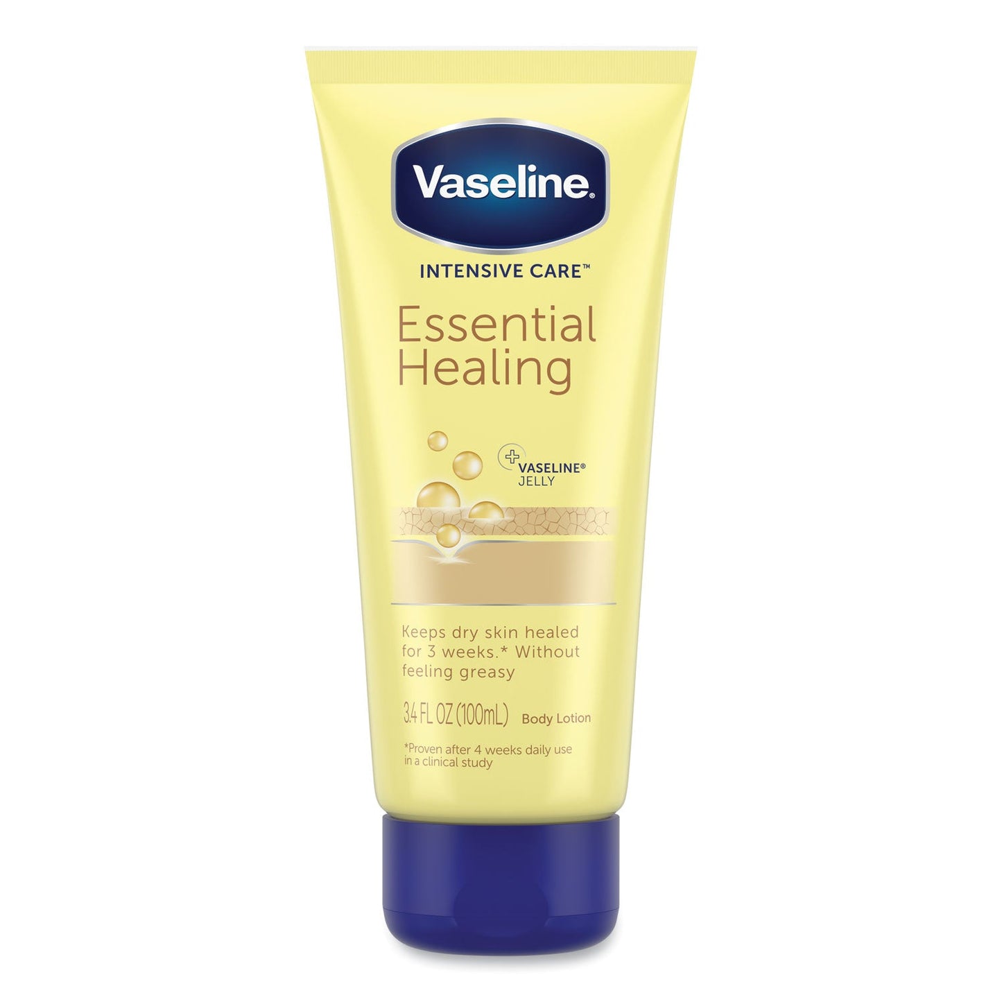 Vaseline Intensive Care Essential Healing Body Lotion, 3.4 oz Squeeze Tube, 12/Carton