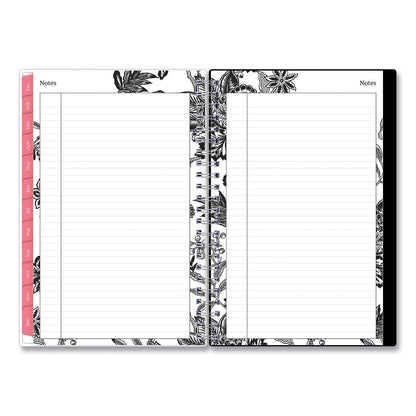 Blue Sky Analeis Create-Your-Own Cover Weekly/Monthly Planner, Floral, 8 x 5, White/Black/Coral, 12-Month (July to June): 2022 to 2023