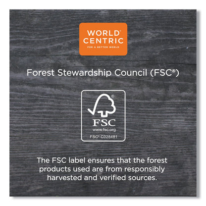 World Centric Fiber Container Sleeves, World Centric Leaf Design, 7.5" x 10" x 3.25", Natural, Paper, 800/Carton