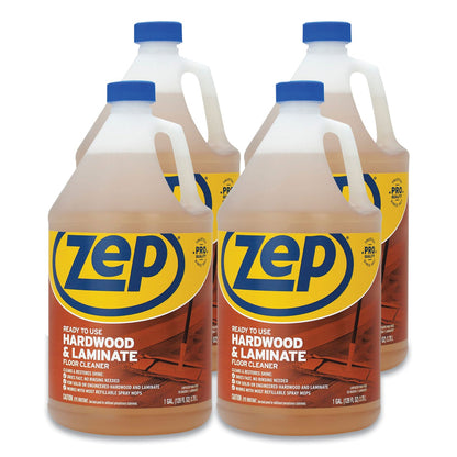 Zep Commercial Hardwood and Laminate Cleaner, Fresh Scent, 1 gal, 4/Carton