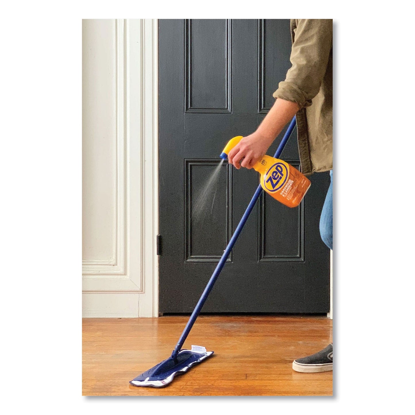 Zep Commercial Hardwood and Laminate Cleaner, 32 oz Spray Bottle, 12/Carton