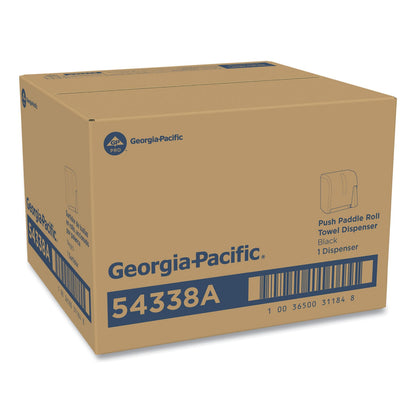 Georgia Pacific Hygienic Push-Paddle Roll Towel Dispenser, 13 x 10 x 14.4, Black