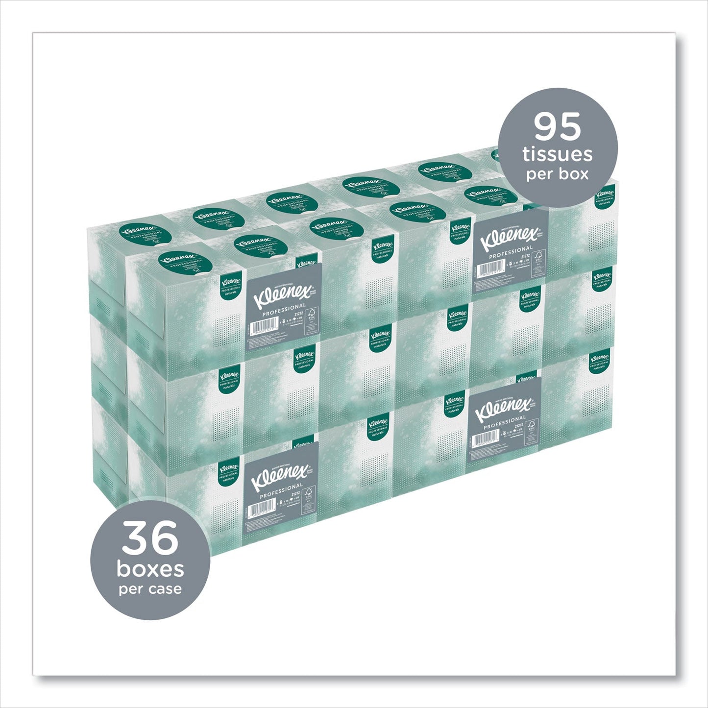 Kleenex Naturals Facial Tissue, 2-Ply, White, 90  Sheets/Box