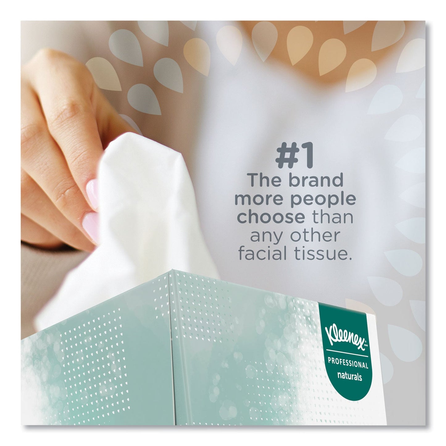 Kleenex Naturals Facial Tissue, 2-Ply, White, 90  Sheets/Box