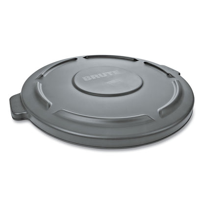 Rubbermaid Round Flat Top Lid, for 32 gal Round BRUTE Containers, 22.25" Diameter, Gray
