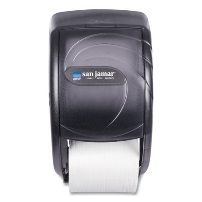 San Jamar Duett Standard Bath Tissue Dispenser, Oceans, 7.5 x 7 x 12.75, Transparent Black Pearl