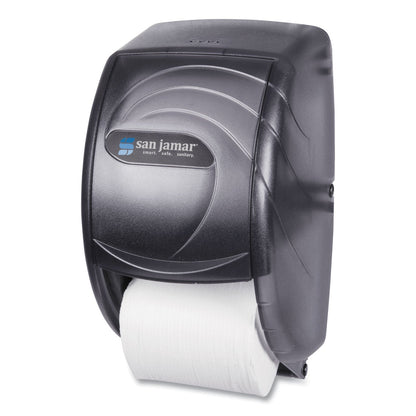 San Jamar Duett Standard Bath Tissue Dispenser, Oceans, 7.5 x 7 x 12.75, Transparent Black Pearl