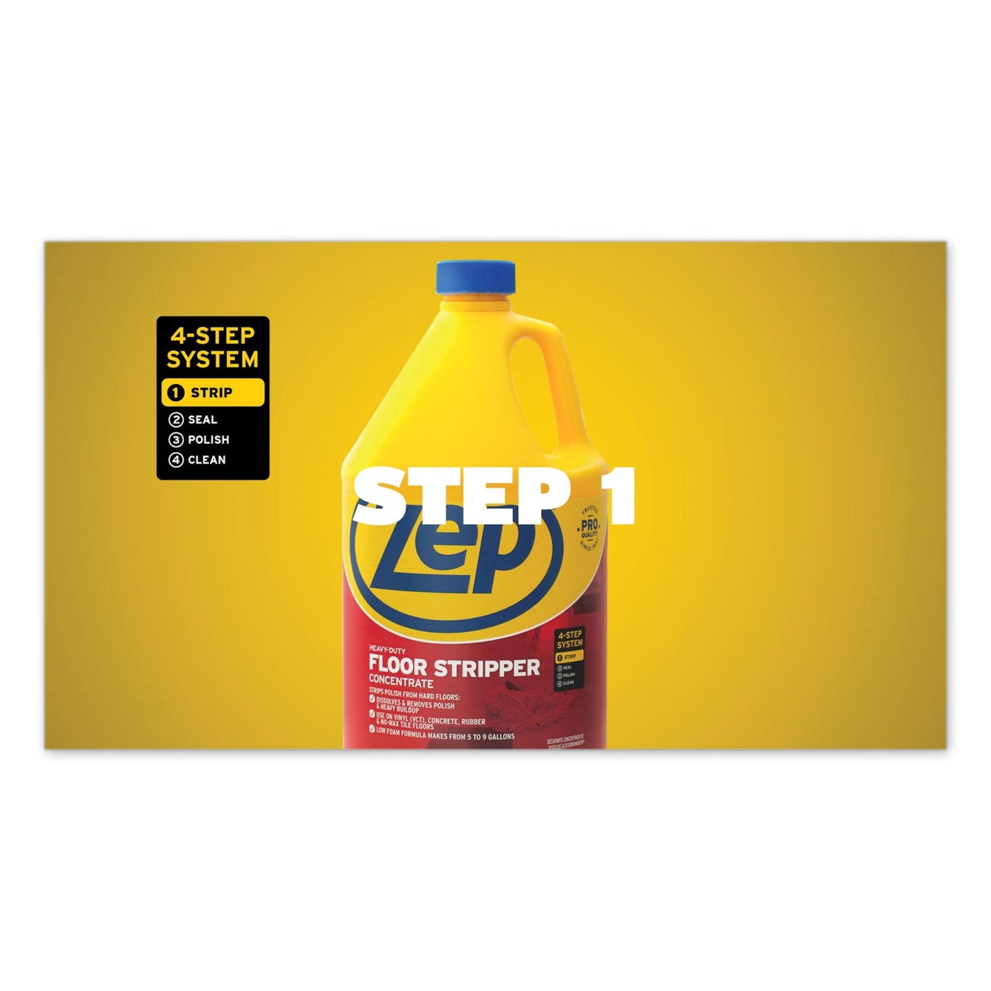 Zep Commercial Floor Stripper, Unscented, 1 gal, 4/Carton