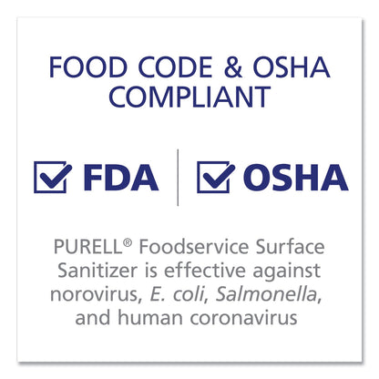 PURELL Foodservice Surface Sanitizer, Fragrance Free, 1 gal Bottle, 4/Carton